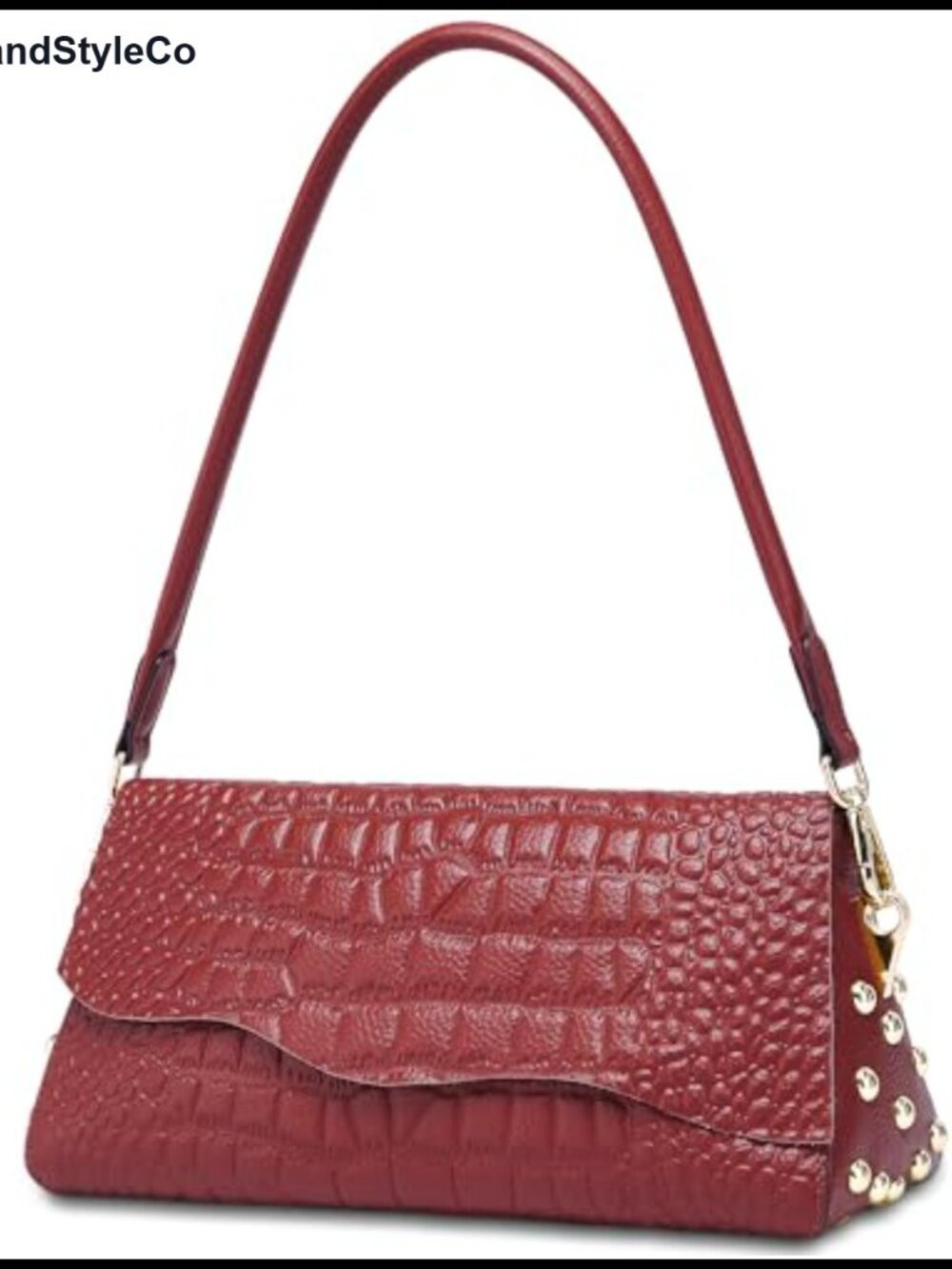 Genuine Leather Shoulder Bag Satchel Crocodile Pattern Purse Crossbody